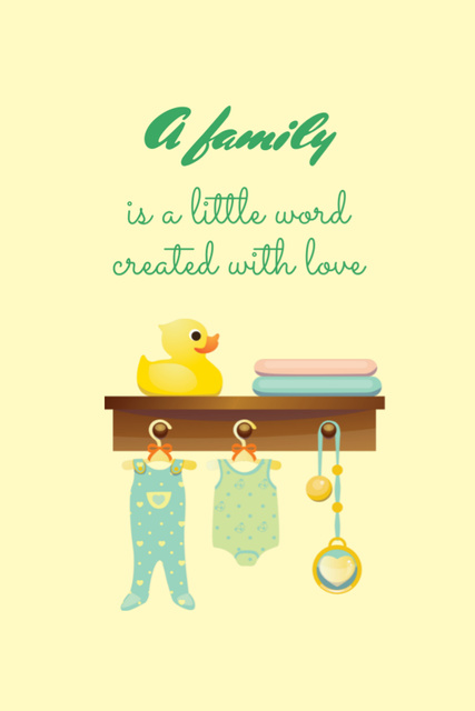 Plantilla de diseño de Thought-provoking Quote About Family With Baby Clothes Postcard 4x6in Vertical 