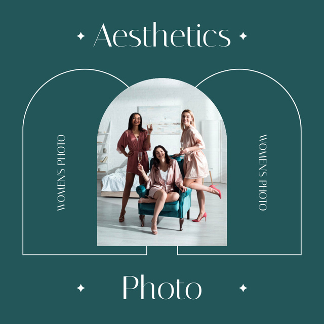 Aesthetic Women's Photo Green Instagram tervezősablon