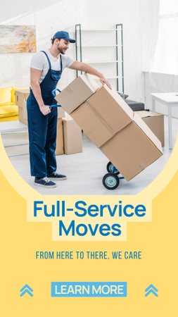 Full-service Moving With Slogan And Mover Instagram Video Story Πρότυπο σχεδίασης