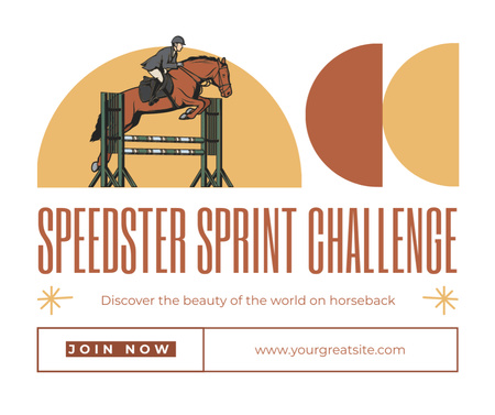 Platilla de diseño Sprint Horseback Challenge Announcement Facebook