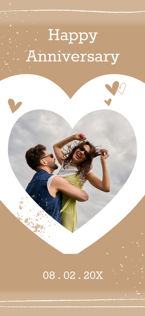 Designvorlage Happy Anniversary for Happy Young Couple für Snapchat Moment Filter