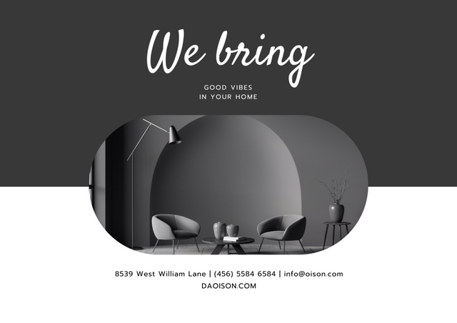Store Ad with Stylish Grey Furniture Poster B2 Horizontal Modelo de Design