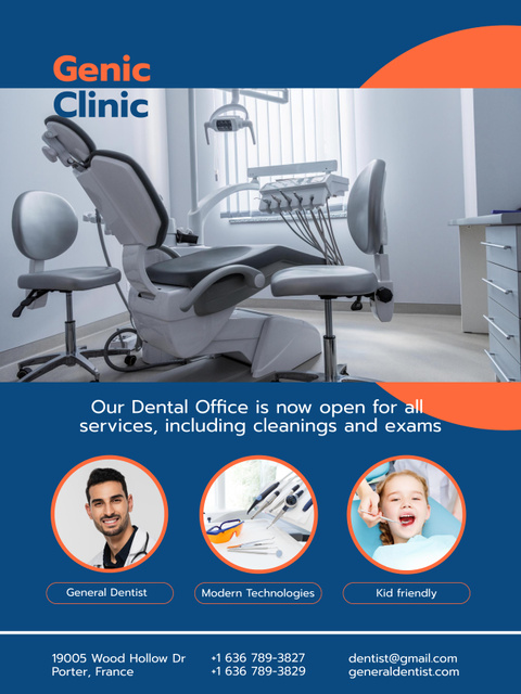Thorough Dentist Services In Clinic Promotion Poster 36x48in Tasarım Şablonu