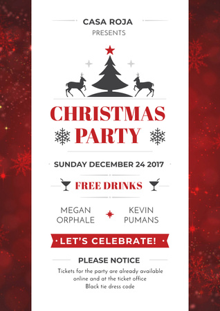Plantilla de diseño de Christmas party Invitation Poster 