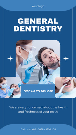 Services of General Dentistry in Clinic Instagram Story Design Template