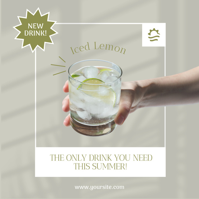 Iced Lemon Drink Offer Instagram Design Template