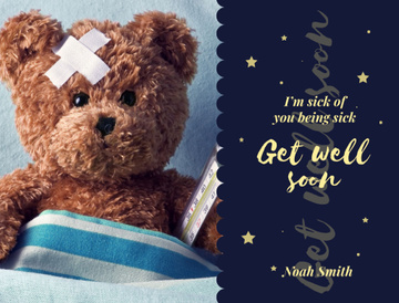Very cute Sick Teddy Bear. Get well