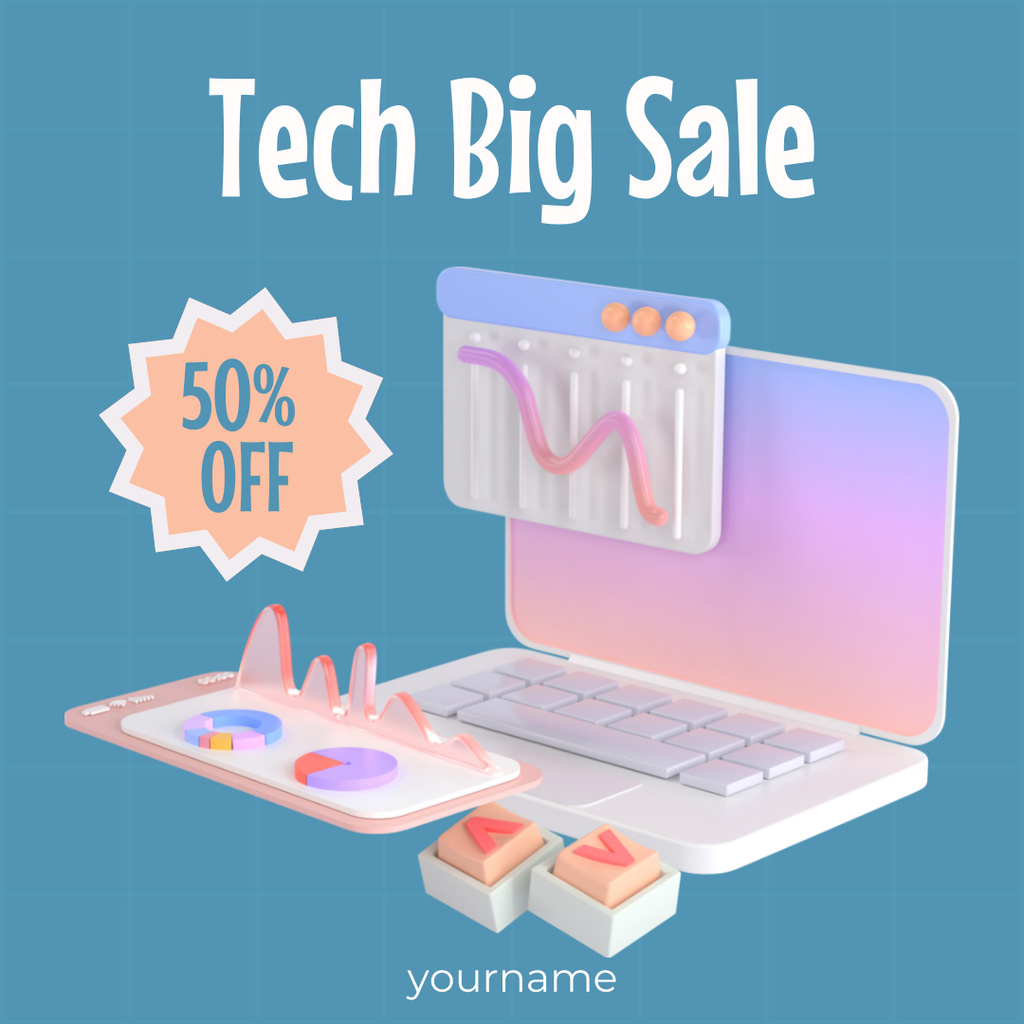 Designvorlage Big Sale of Tech and Gadgets für Instagram AD