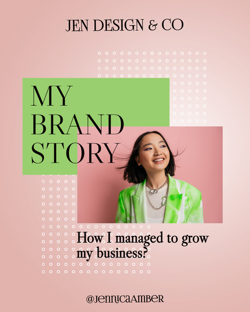 Business Development Story with Young Asian Woman Instagram Post Vertical Modelo de Design