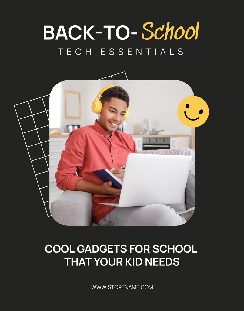 Ontwerpsjabloon van Poster 22x28in van Unmissable Back-to-School Sale Ad with African American Boy