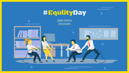 Equality Day with People Tug of War FB event cover Design Template