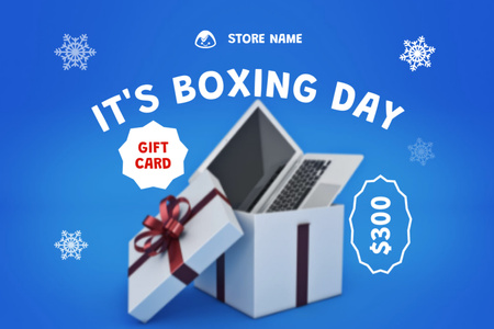 Laptop Sale Offer on Boxing Day Gift Certificate Design Template