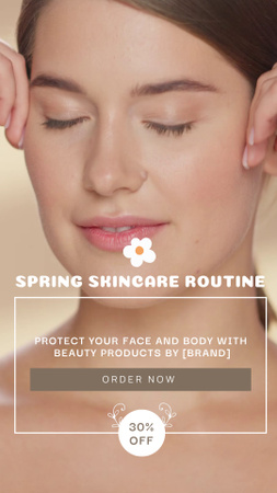 Designvorlage Frühlingsangebot für Hautpflegeprodukte für Gesicht und Körper für TikTok Video