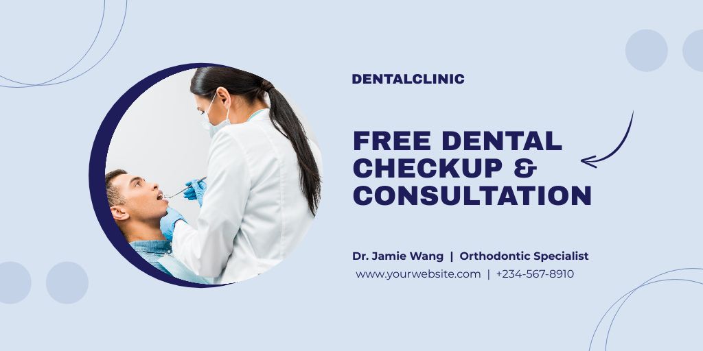 Offer of Free Dental Checkup and Consultation Twitter Πρότυπο σχεδίασης
