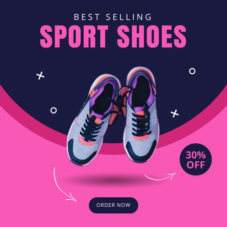 Modèle de visuel chaussures de course vente annonces - Instagram