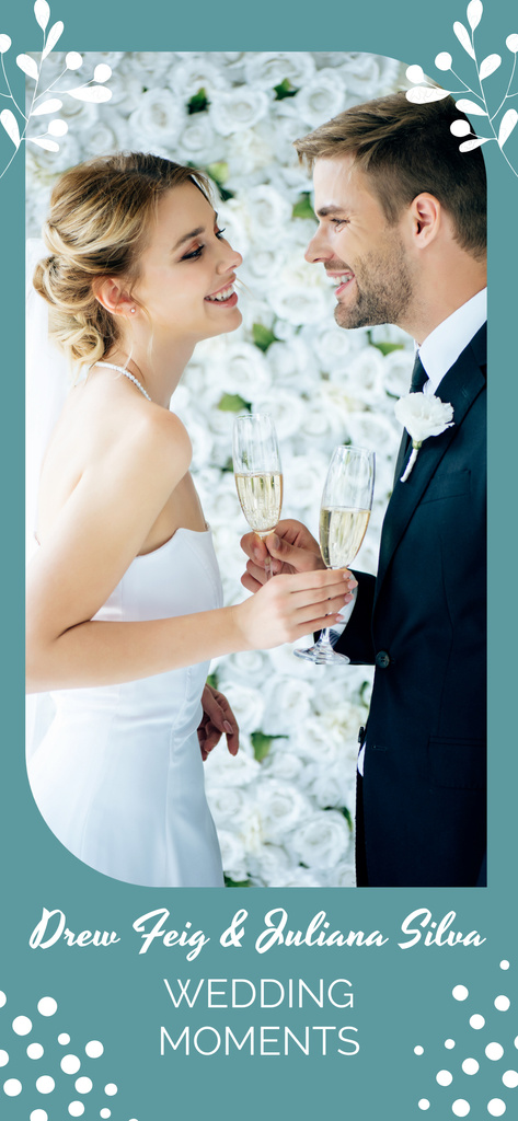 Wedding Moments of Happy Newlyweds Snapchat Moment Filter Šablona návrhu