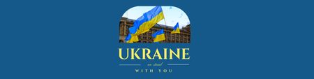 Ukraine, We stand with You LinkedIn Cover Design Template