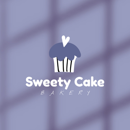Bakery Ad with Sweet Cake Logo Design Template
