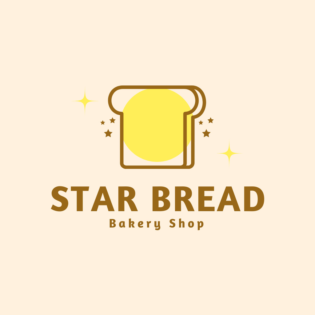 Plantilla de diseño de Bakery Ads with Piece of Bread Logo 1080x1080px 