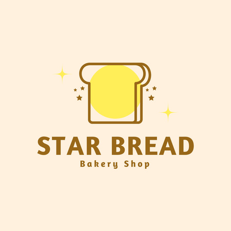 Bakery Ads with Piece of Bread Logo 1080x1080pxデザインテンプレート