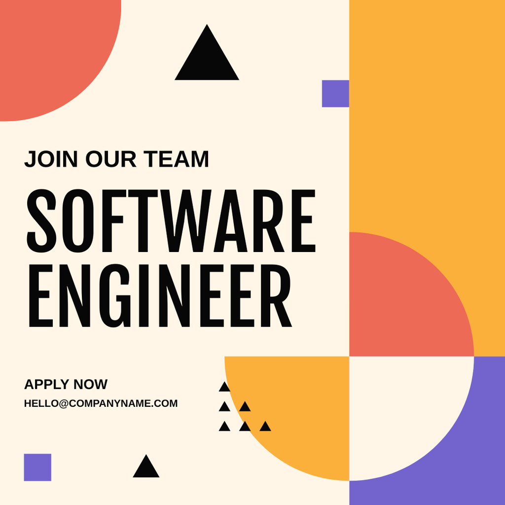 Designvorlage Looking for Software Engineer für Instagram
