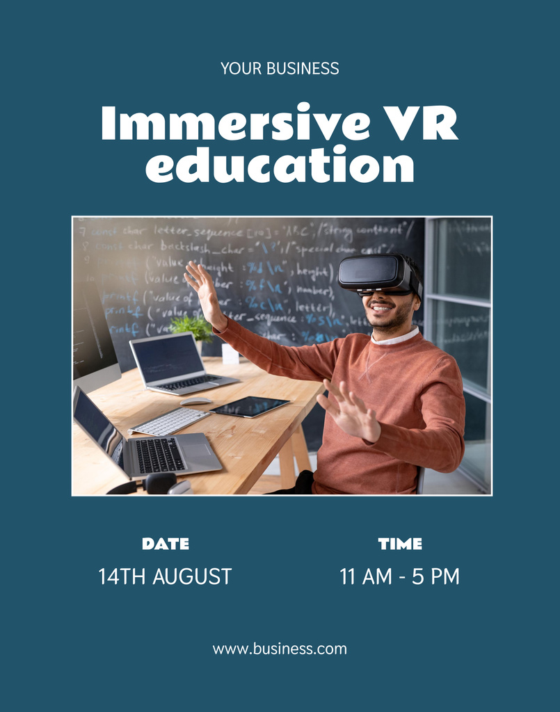 Immersive Modern VR Education Poster 22x28in – шаблон для дизайна