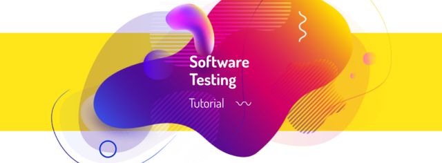 Software testing with Colorful lines and blots Facebook cover Πρότυπο σχεδίασης