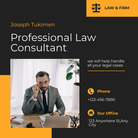 Law Consultant at Workplace Instagram Design Template