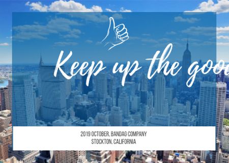 Business quote with Skyscrapers View Card Design Template