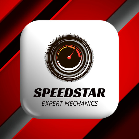 Plantilla de diseño de Promoción de servicio de mantenimiento rápido de automóviles Animated Logo 