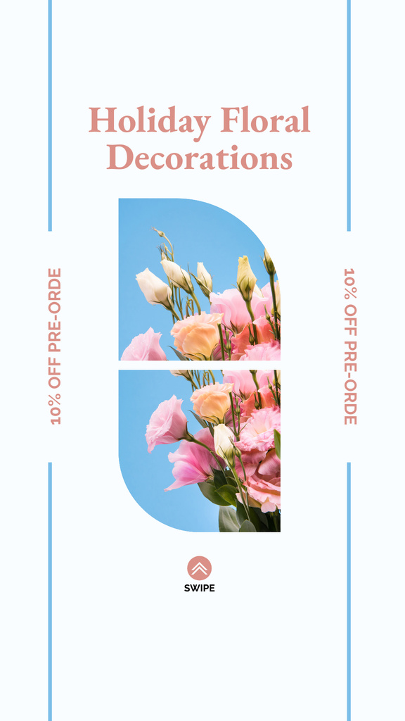 Huge Discount on Pre-Order for Blooming Holiday Decoration Instagram Story Πρότυπο σχεδίασης