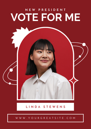 Szablon projektu President Election Announcement with Young Woman Poster