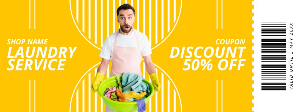 Template di design Offer Discounts on Laundry Service Coupon