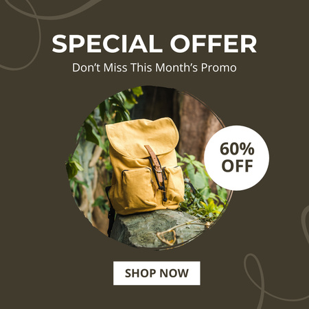 Stylish Bag Sale Ad with Discount Instagram Design Template