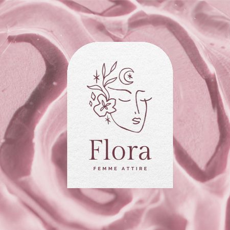 Floral Shop Emblem with Beautiful Woman Animated Logo Modelo de Design