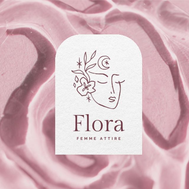 Designvorlage Floral Shop Emblem with Beautiful Woman für Animated Logo