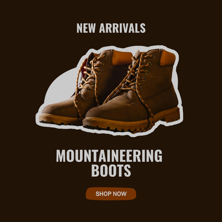 Designvorlage Mountaineering Boots Sale für Instagram AD