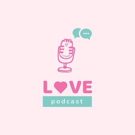 Ontwerpsjabloon van Animated Logo van Podcast Topic about Love