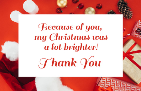 Christmas Greeting with Thank You Message Thank You Card 5.5x8.5in Design Template