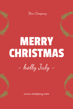 Plantilla de diseño de Merry Christmas in July Greeting Postcard 4x6in Vertical 
