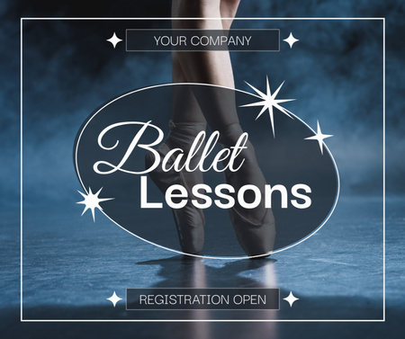 Special Ad of Ballet Lessons Facebook Design Template