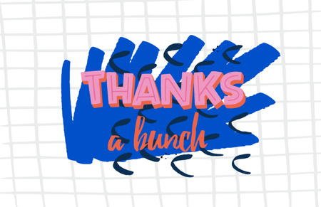 Designvorlage Cute Thankful Phrase on Blue Illustration für Thank You Card 5.5x8.5in