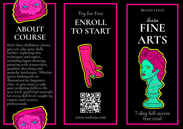 Fine Art Course Offer Brochure – шаблон для дизайна
