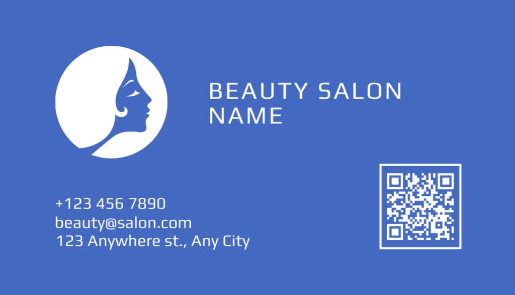 Platilla de diseño Beauty Studio Offer with Illustration of Woman Business Card US