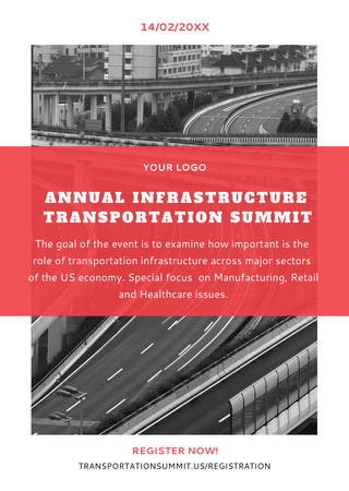 Annual Transportation and Infrastructure Assembly Flyer A6 tervezősablon