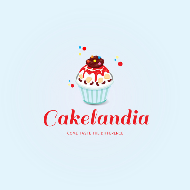 Illustration of Yummy Chocolate Cupcake Logo Design Template