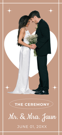 esküvői közlemény boldog fiatal párral Snapchat Geofilter tervezősablon