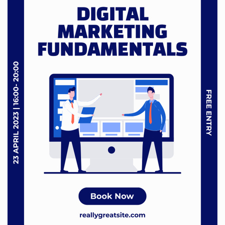 Digital Marketing Fundamentals Course LinkedIn post tervezősablon