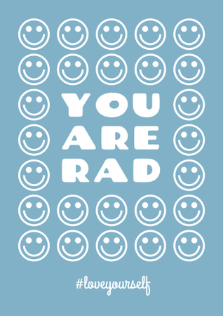 Mental Health Inspiration with Smiley Emoji Poster B2 Design Template