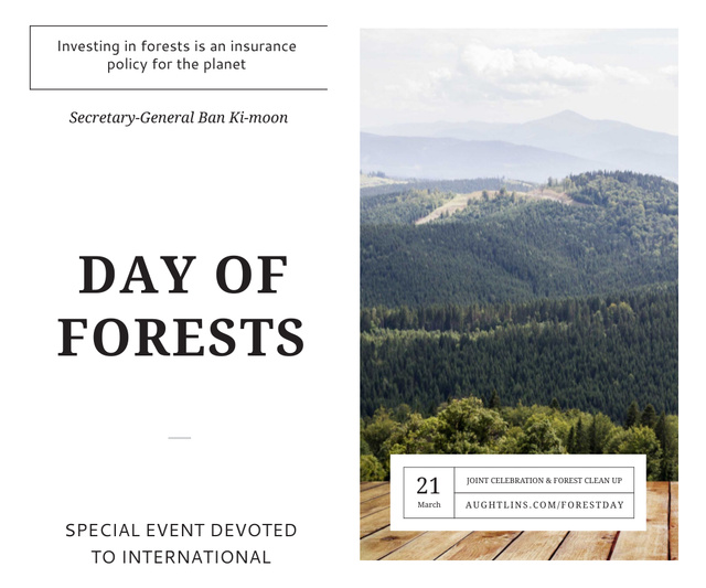 Plantilla de diseño de Special Event Dedicated to International Forest Day Large Rectangle 